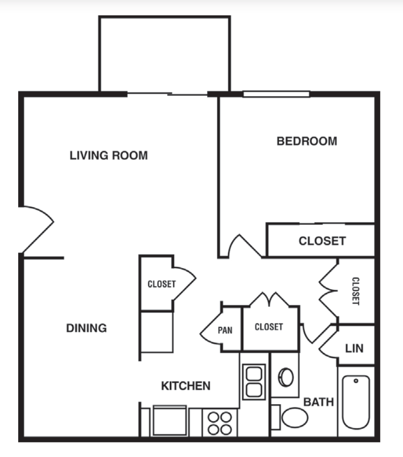 1 Bedroom/1 Bathroom 676