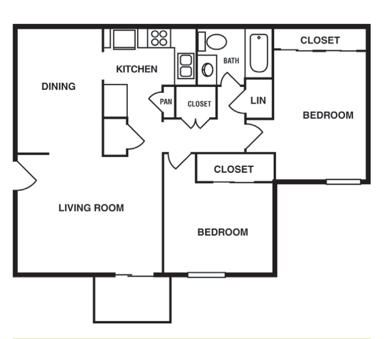 2 Bedroom/1 Bathroom 944