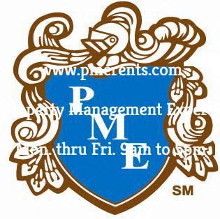 a blue and white emblem with the word management on it