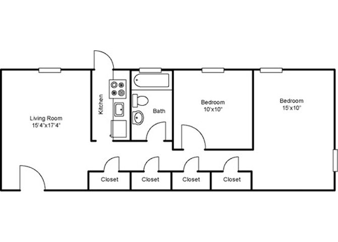 Two Bedroom Floor Plan 4