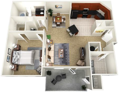 The Amsterdam Floorplan 1 Bedroom 1 Bath at Reserve Bartram Springs, Jacksonville, 32258