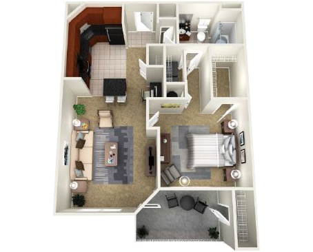 The Athens Floorplan 1 Bedroom 1 Bath at Reserve Bartram Springs, Jacksonville, FL