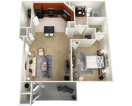 The Atlanta Floorplan 1 Bedroom 1 Bath at Reserve Bartram Springs, Jacksonville, FL, 32258