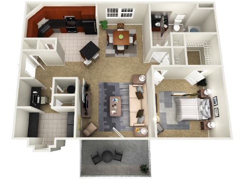 The Utah Floorplan 1 Bedroom 1 Bath at Reserve Bartram Springs, Jacksonville, Florida