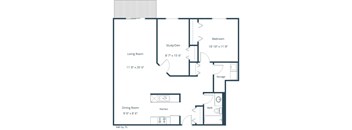 Columbia West Apartments | One Bedroom Plan B (with Den)