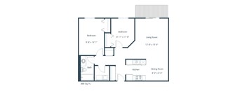 Columbia West Apartments | Two Bedroom Plan A