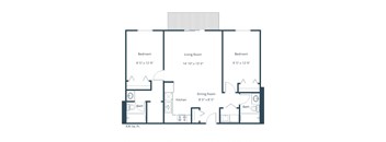 Columbia West Apartments | Two Bedroom Two Bath Floor Plan