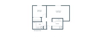 Riverwood Apartments | One Bedroom Floor Plan A