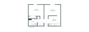 Riverwood Apartments | One Bedroom Floor Plan B