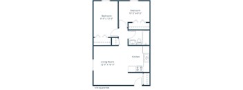 Riverwood Apartments | Two Bedroom Floor Plan B