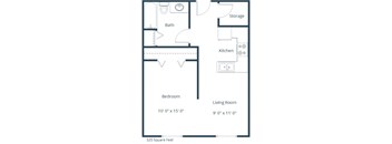 Sierra Ridge Apartments | Efficiency Floor Plan