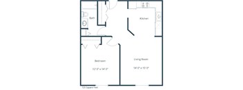Sierra Ridge Apartments | One Bedroom Floor Plan