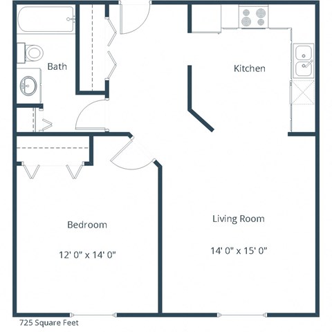 Sierra Ridge Apartments | One Bedroom Floor Plan