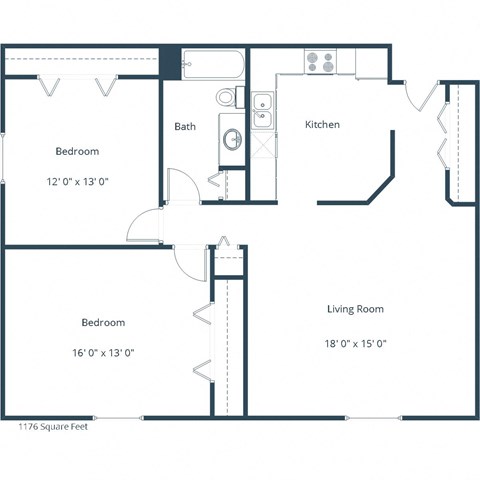 Sierra Ridge Apartments | Two Bedroom Floor Plan