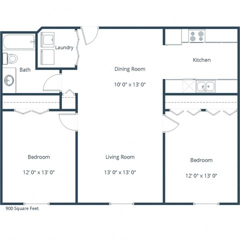 Sierra Ridge Apartments | Two Bedroom Floor Plan B