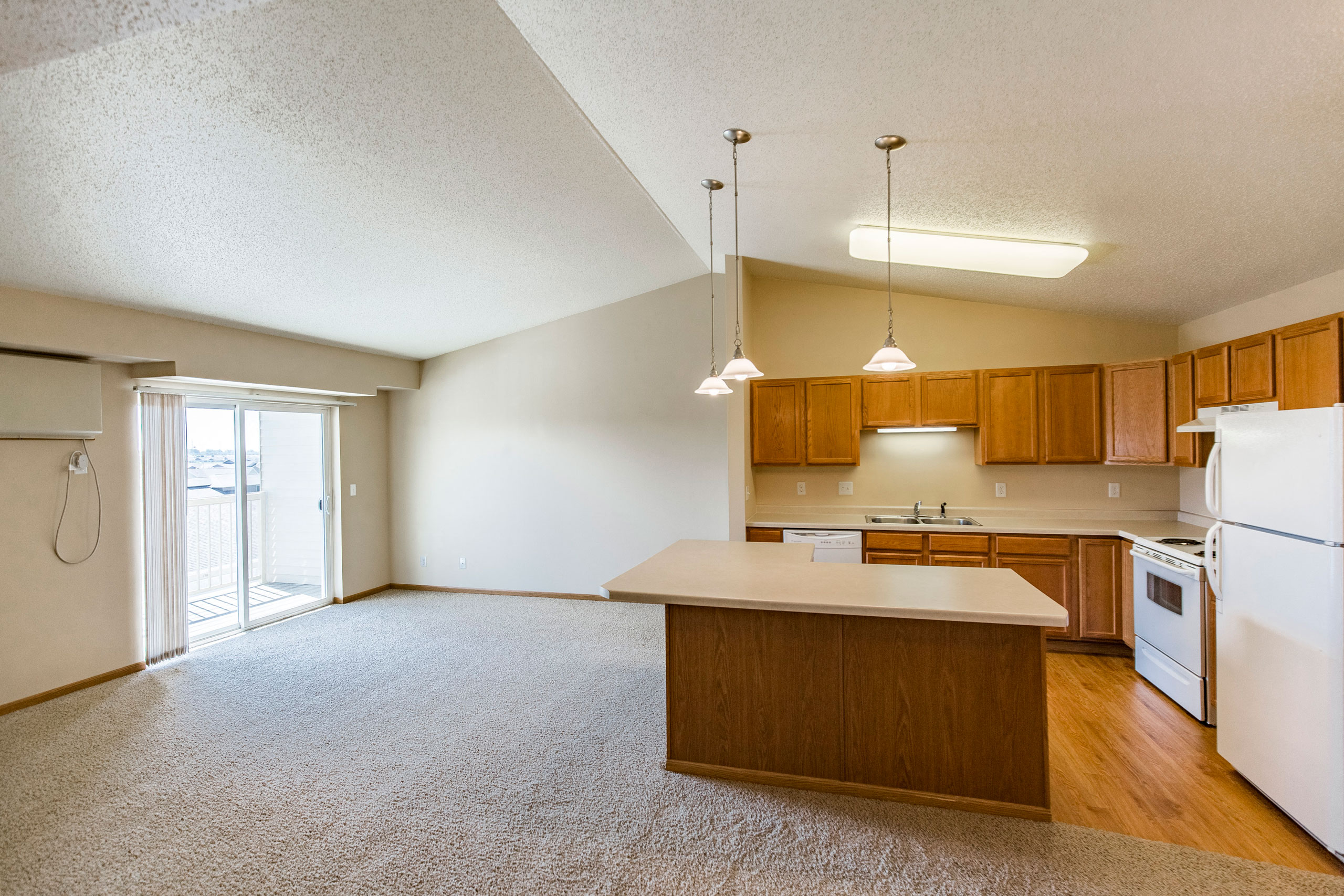 Sunset Ridge Apartments | 1 Bedroom | Kitchen & Living Room