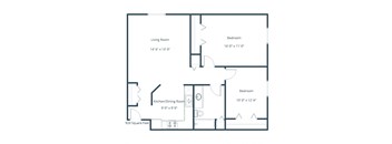 Danbury Apartments | Two Bedroom Floor Plan