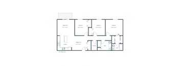Danbury Apartments | Three Bedroom Floor Plan B