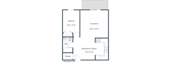 Flagstone Apartments | One Bedroom Floor Plan A
