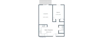 Flagstone Apartments | One Bedroom Floor Plan B