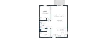 Flagstone Apartments | One Bedroom Floor Plan C