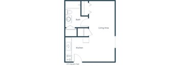 Luxford Court Apartments | Efficiency Floor Plan