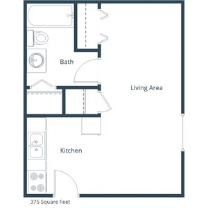 Luxford Court Apartments | Efficiency Floor Plan
