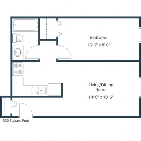 Luxford Court Apartments | One Bedroom Floor Plan