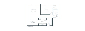 Maplewood Bend Apartments | One Bedroom Floor Plan A