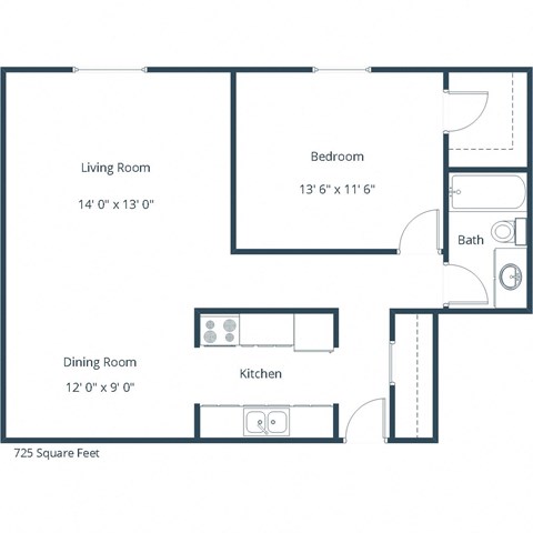 Maplewood Bend Apartments | One Bedroom Floor Plan A