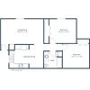 Parkwest Gardens Apartments | Two Bedroom Floor Plan Parkwest Gardens Apartments | Two Bedroom Floor Plan