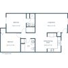Parkwest Gardens Apartments | Two Bedroom Two Bath Floor Plan Parkwest Gardens Apartments | Two Bedroom Two Bath Floor Plan