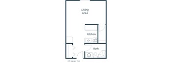 North Manor Apartments | Efficiency Floor Plan