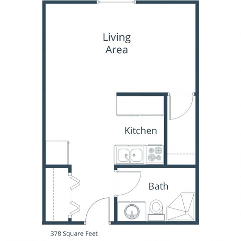 North Manor Apartments | Efficiency Floor Plan