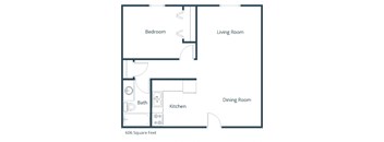 North Manor Apartments | One Bedroom Floor Plan