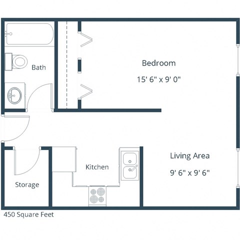 Southgate Apartments | Efficiency Floor Plan