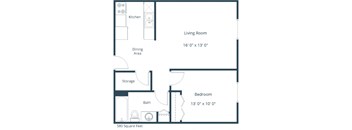 Southgate Apartments | One Bedroom Floor Plan A