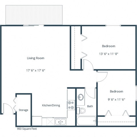 Southgate Apartments | Two Bedroom Floor Plan A