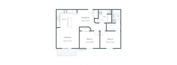 Southgate Apartments | Two Bedroom Two Bath Floor Plan A
