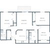 Southgate Apartments | Three Bedroom Floor Plan B Southgate Apartments | Three Bedroom Floor Plan B