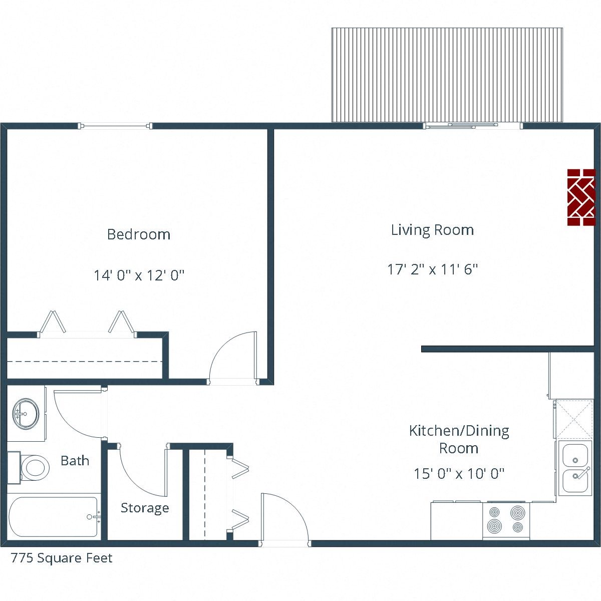 Southview Village Apartments | One Bedroom Floor Plan Southview Village Apartments | One Bedroom Floor Plan