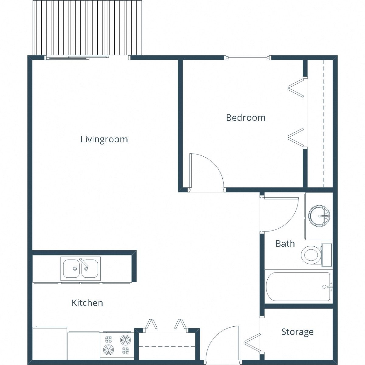 Candlelight Apartments | One Bedroom Floor Plan Candlelight Apartments | One Bedroom Floor Plan