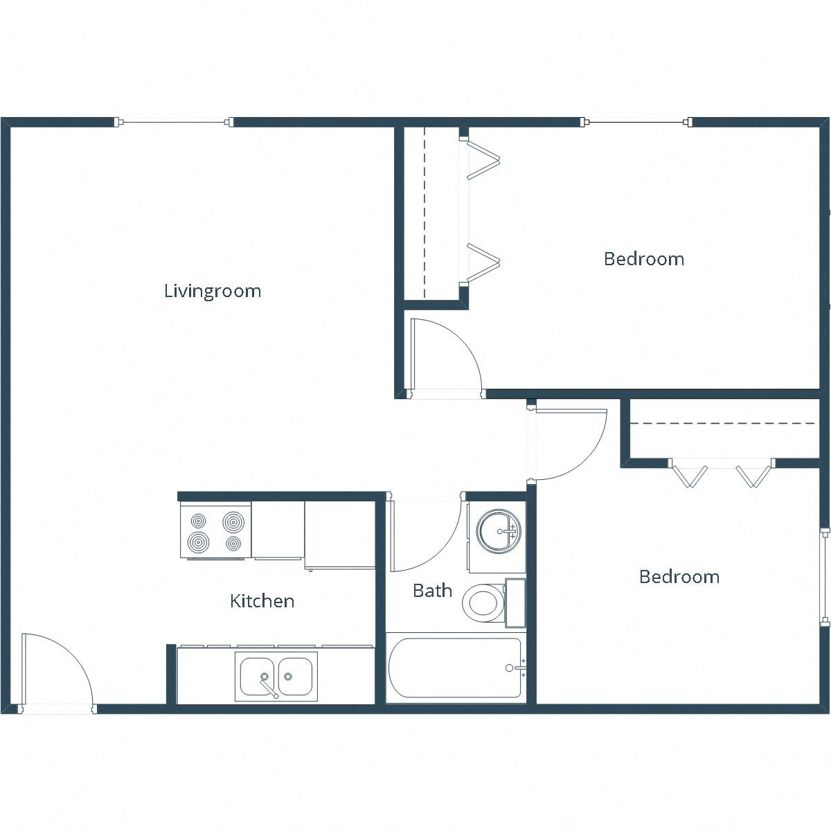 Candlelight Apartments | Two Bedroom Floor Plan A Candlelight Apartments | Two Bedroom Floor Plan A