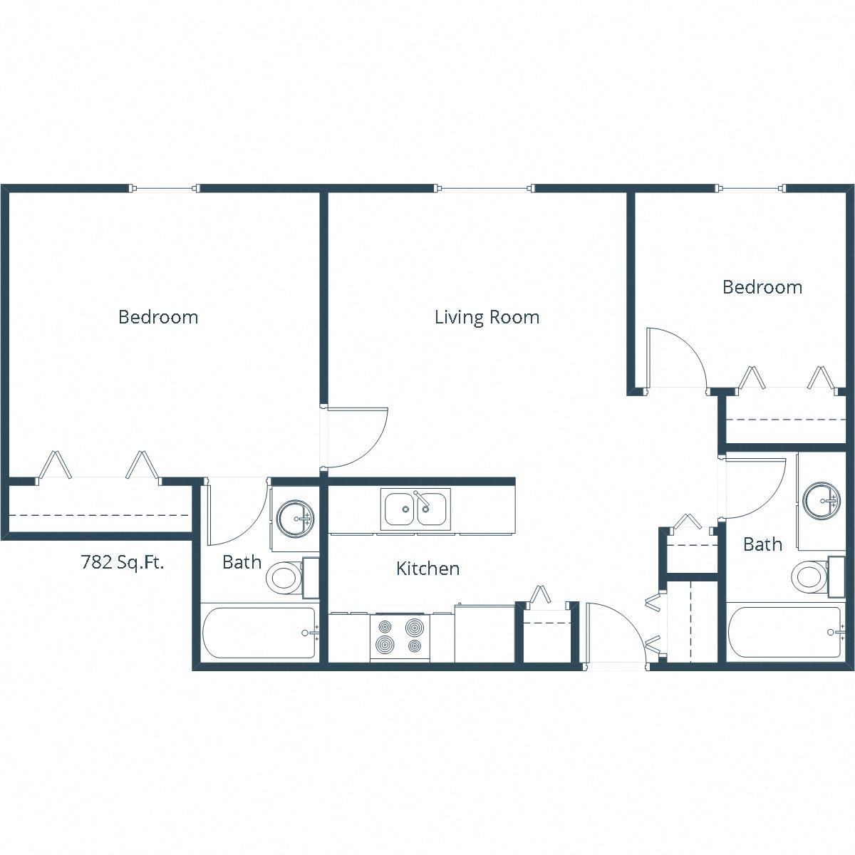 Candlelight Apartments | Two Bedroom Floor Plan C Candlelight Apartments | Two Bedroom Floor Plan C
