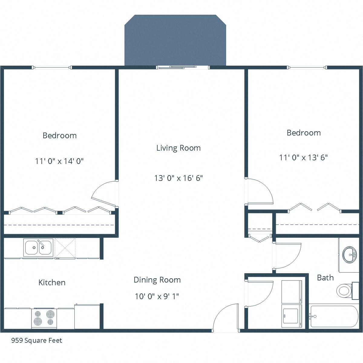 Summit Point Apartments | Two Bedroom Floor Plan A Summit Point Apartments | Two Bedroom Floor Plan A
