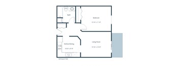Sunwood Apartments | One Bedroom Floor Plan