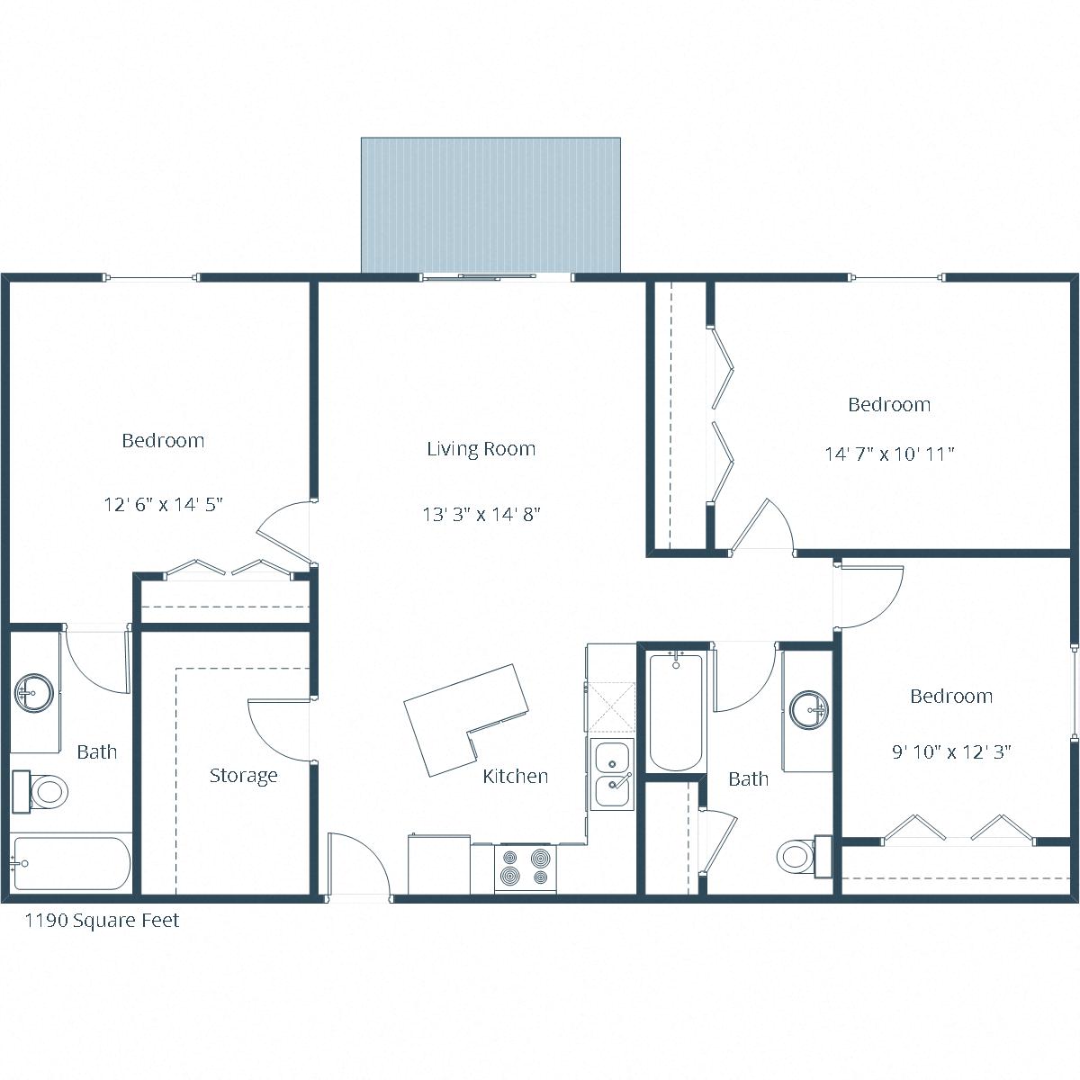 Sunwood Apartments | Three Bedroom Floor Plan C