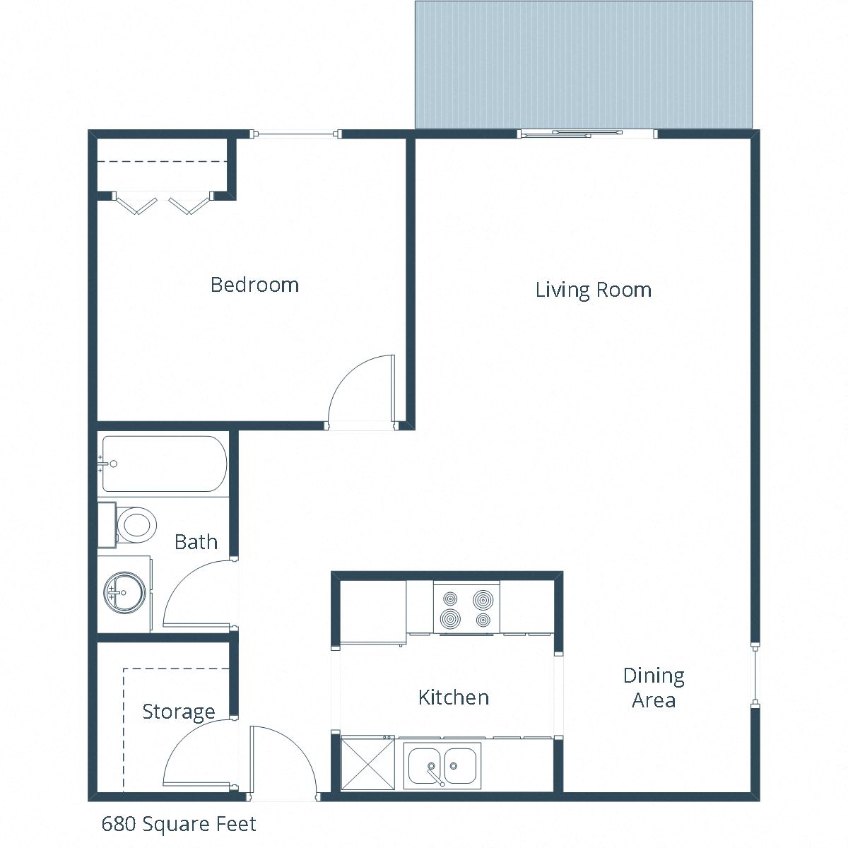 Westwood Estates | One Bedroom Floor Plan B