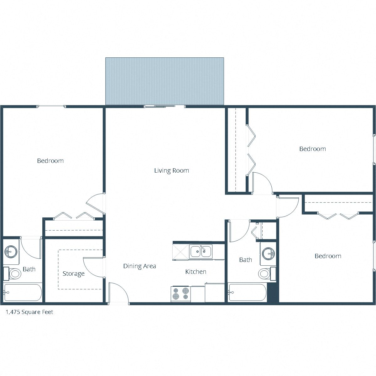 Bella Vista Apartments | Three Bedroom Floor Plan