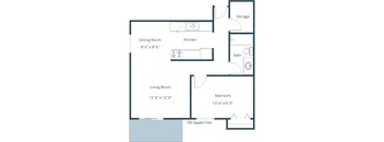 Village West Apartments | One Bedroom Floor Plan B